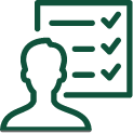 Retirement planning icon profile with checklist