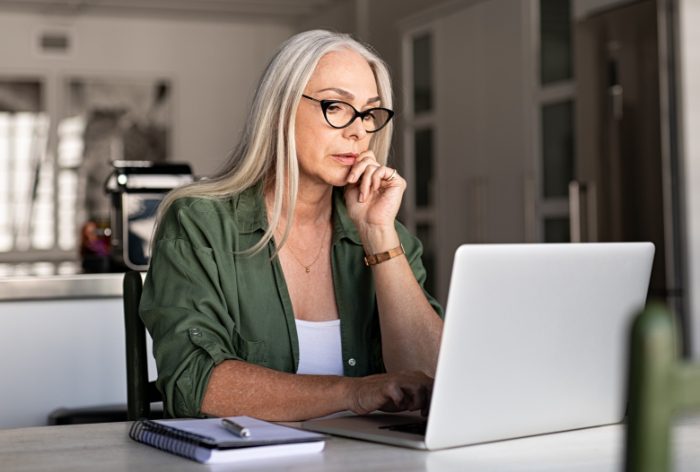 woman on computer